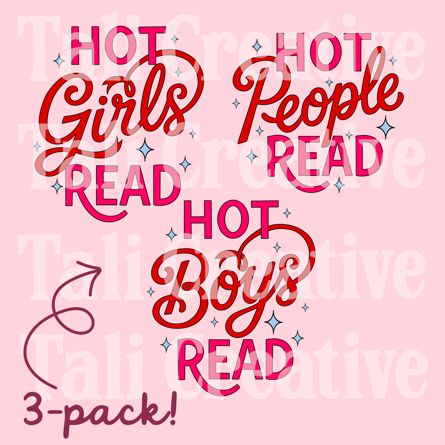 Hot People Read 3-Pack Premade Graphic